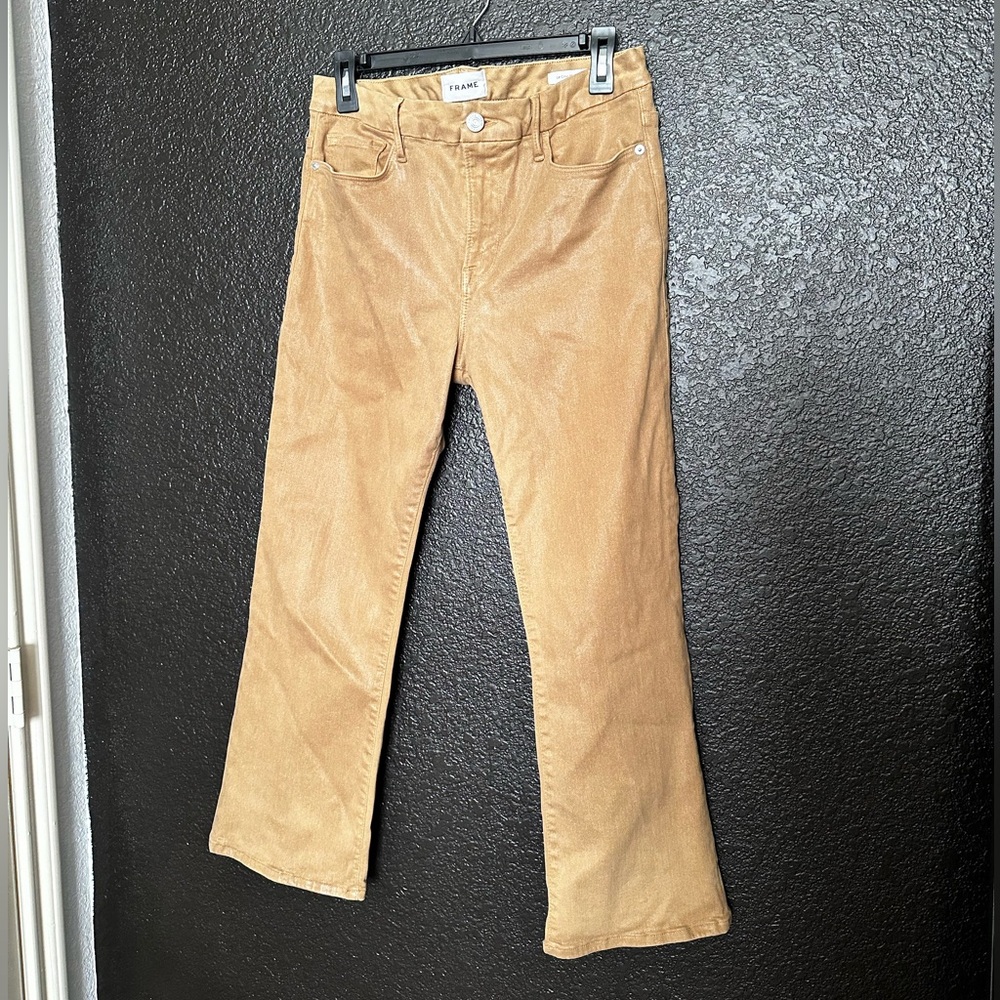 FRAME Denim Le Crop Mini Boot Mid-rise Jeans in tan/brown size 31
